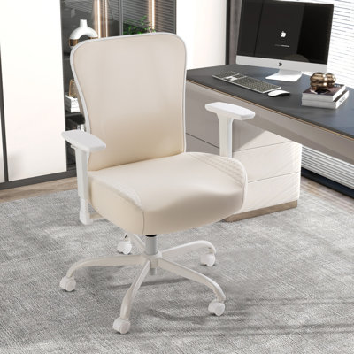 Wide Thick Seat Office Chair 500lbs Heavy Duty 3d Armrests Adjustable Lumbar Support by Inbox Zero