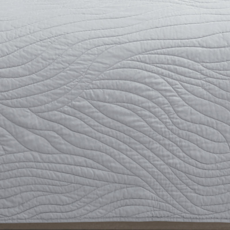 Ensemble de courtepointe en microfibre Calista, Courtepointe grand + 2 couvre-oreillers standard, Gris