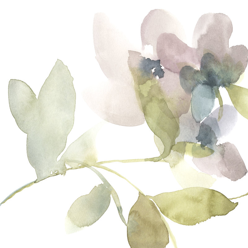 Sweet Petals And Leaves II by Jennifer Goldberger - Wrapped Canvas Painting, 76cm H x 76cm W