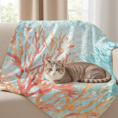 Coussin Coastal Coral Beach Ocean