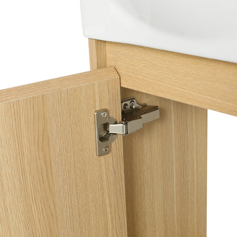 Meuble-lavabo de salle de bain 16 po pour petits espaces, Chêne