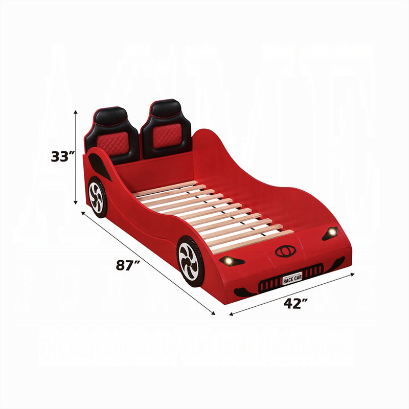 Lit voiture Colen (simple), Rouge