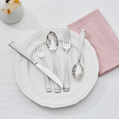 65-Piece Silverware Set For 12, 18/10 Stainless Steel Flatware Set With Beaded Edge Design, Mirror Polished Cutlery Set For Kitchen, Home, And Entertaining, Dishwasher Safe