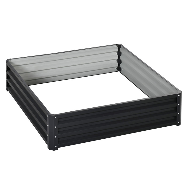 Lit de jardin surélevé en métal Evelin, 1, Gris, H 12 po x l 48 po x P 48 po
