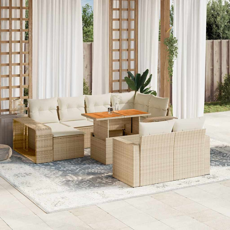 Ensemble de canapé de jardin Vidaxl beige
