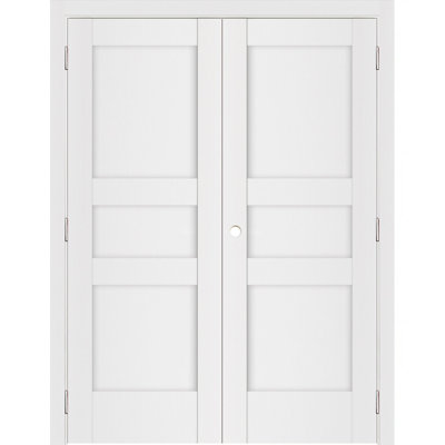 Double porte intérieure stratifiée blanc doux pré-suspendu Stile 039