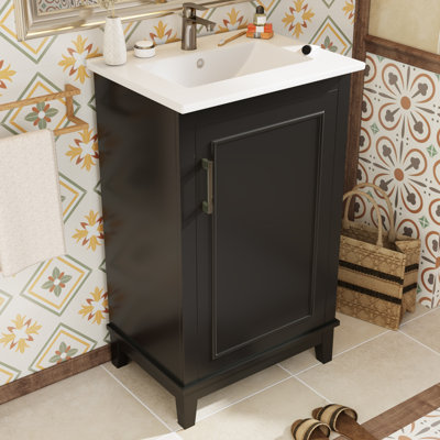 20" Single Bathroom Vanity With Ceramic Top