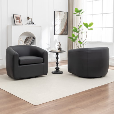 Morre Upholstered Swivel Barrel Chair