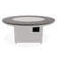 54" Round Rustic Polymer Fire Table with Propane Shelf-1243418480
