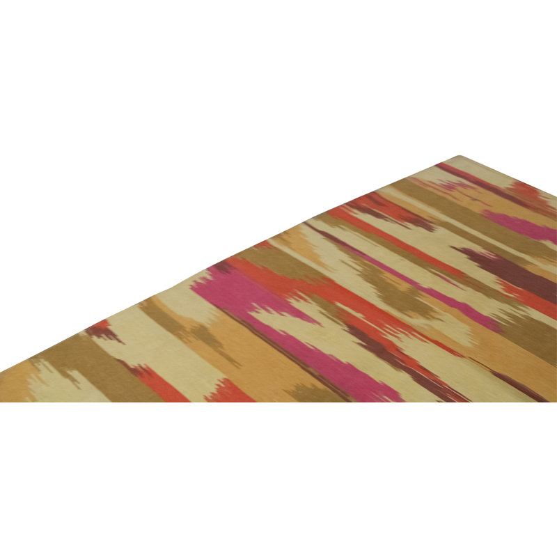 Flatweave Wool Ikat Area Rug in Multi