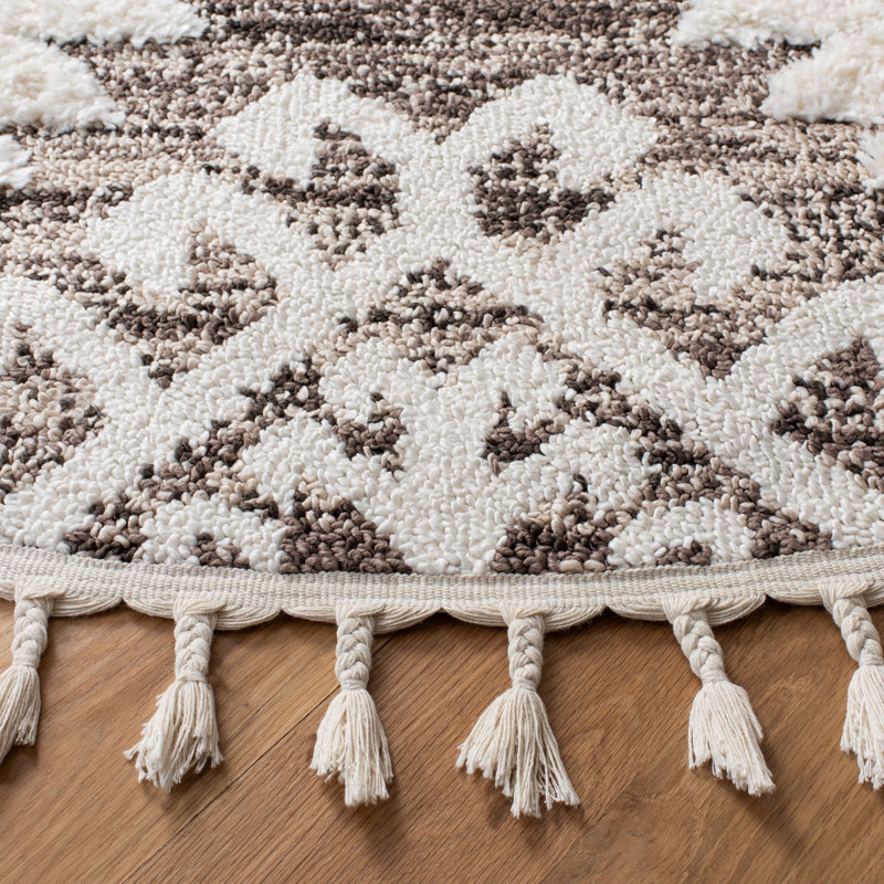 Tapis Ikat Imraan, Rectangle 2 pi 3 po x 4 pi, Brown/Ivory