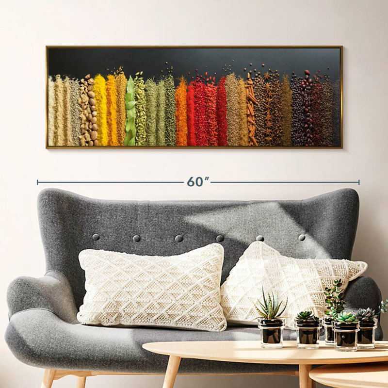 Chromatic Spices, Floating Frame Gold, 49" X 17"