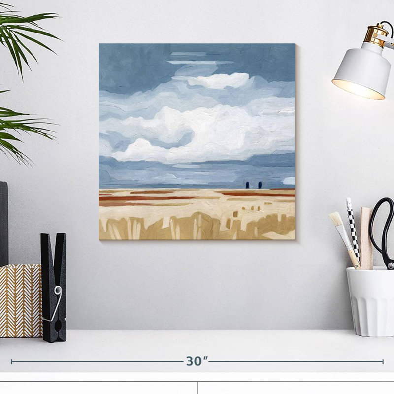 Paysage de prairie I, H 16 po x l 16 po