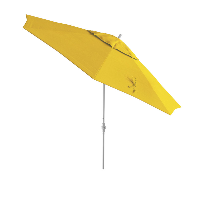 Parasol de patio blanc mat 11 pi., Jaune