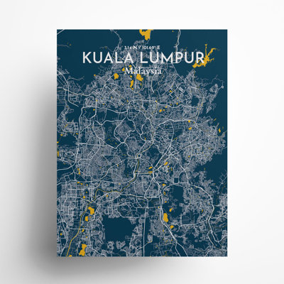 «Kuala Lumpur City Map», impression de luxe