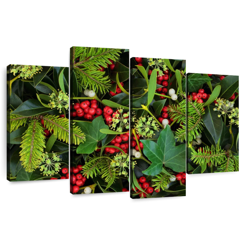 Lelend Holly Ivy Mistletoe, 32" H x 52" W