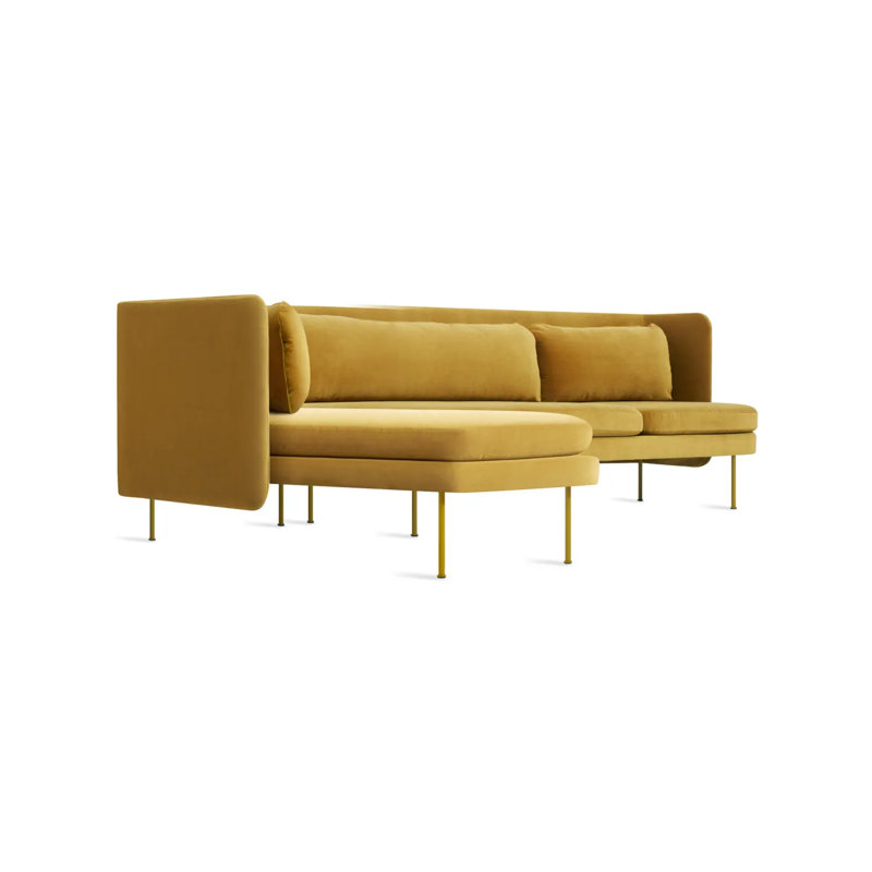 Bloke Chaise Sectional, Tait Stone Textured Basketweave, Left Hand Facing