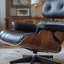 Fauteuil lounge en cuir avec bois massif-134994955