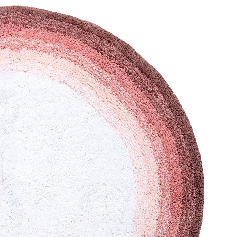 Orme 100% Cotton Tufted Bath Rug with Non-Slip Backing, Machine Washable, Ultra Soft & Absorbent Bath Mat 30" Round, Rose