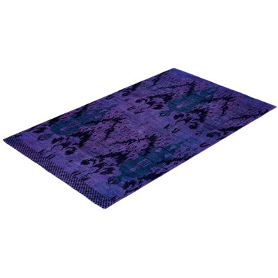 Overdyed One-of-a-Kind 4' 5" X 7' 5" Hand Knotted Area Rug