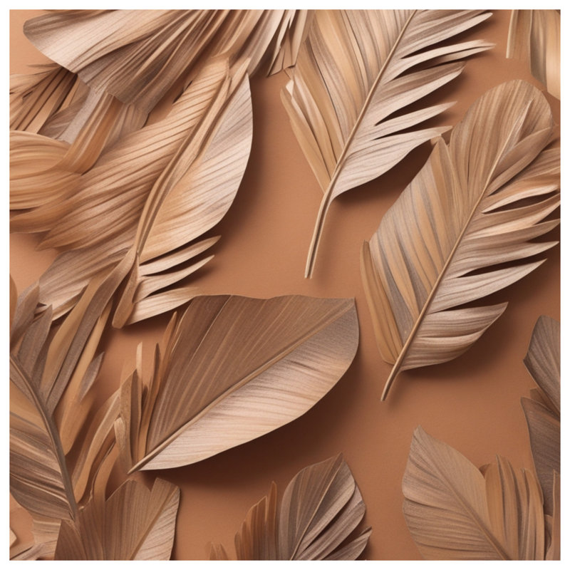 Couvertures bronze à feuilles de palmier, L 50 po x H 60 po