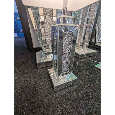 Silver Mirrored Table Lamp