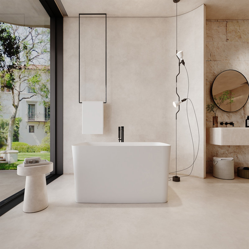 Baignoire de trempage autoportante Gridley, Blanc mat