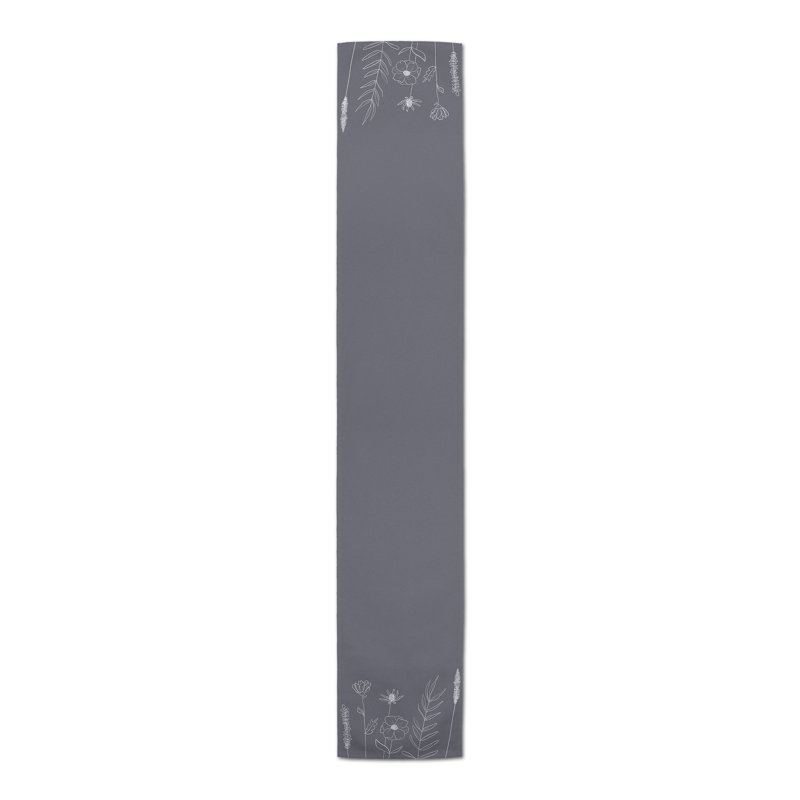 Rectangle Polyester Table Runner, Dark Gray, 72'' x 16''