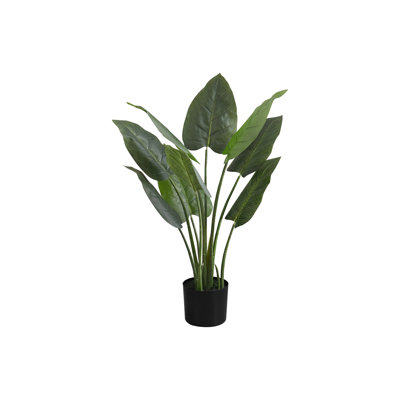 Aureum artificiel de 37 pouces: plante d'intérieur en faux pot avec de vraies feuilles de touche - Décoration décorative écologique pour les planchers nécessitant peu d'entretien