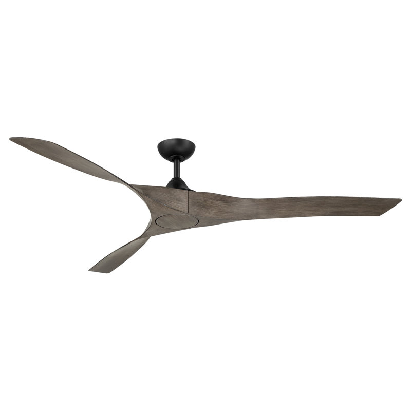 Willow XL 70” Indoor/Outdoor LED Smart Ceiling Fan, Matte Black/Vintage Oak