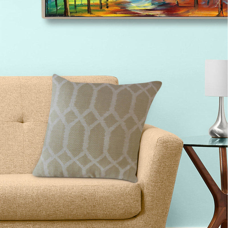 Coussin Ilse, 18 po x 18 po, Coussin décoratif, Jaune / argenté