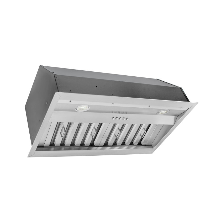 Hotte de cuisine encastrable 30 pouces 600 CFM en argent