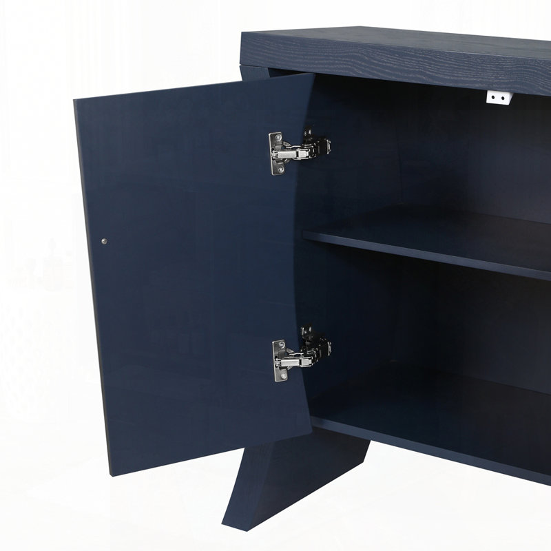 Crédence industrielle raffinée à 4 portes avec rangement avancé et design élégant