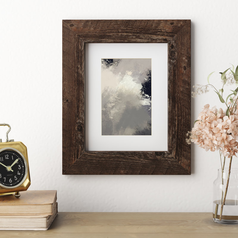 Cadre photo simple Kimura, Bois de grange bleu, 12 po x 12 po emmêlé à 9 po x 9 po