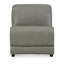Fauteuil modulaire Reze, cuir véritable gris clair, rembourrage doux