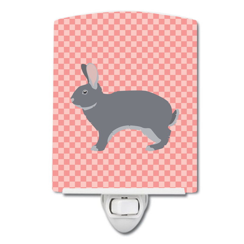 Giant Chinchilla Rabbit Check Ceramic Night Light