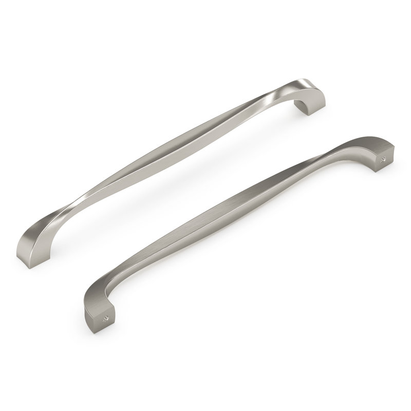 Poignée à poignée Twist Collection - Poignée d'armoire centrale à centrale 8 à 13/16 po Nickel satiné - Quincaillerie transitionnelle pour tiroirs et armoires