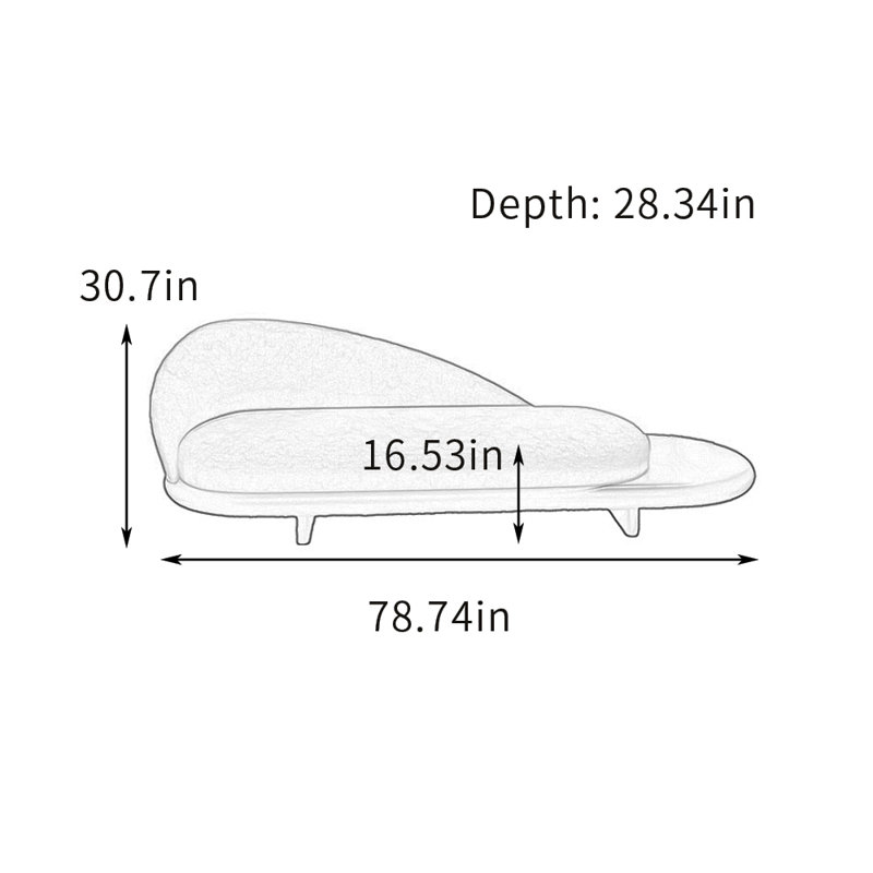 Méridiennes d'intérieur Modern Sofa Home Leisure, Orienté à gauche (vu de face), Beige