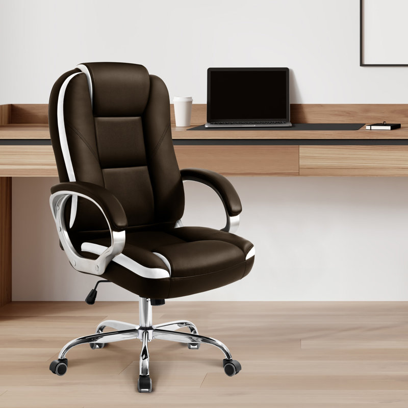 Nickoli Heavy Duty Design High Back Ergonomic Executive Office Chair, Brown