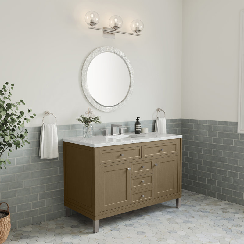 Chicago 48'' W Single Vanity, Walnut Whisper, Ethereal Noctis