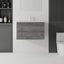 36, flottant, meuble-lavabo de salle de bain avec lavabo, lavabo en céramique, contreplaqué, bois de chêne-1285943273-1285943279