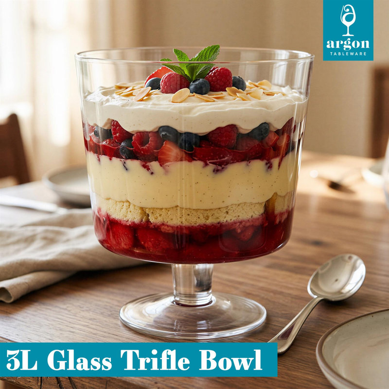 Argon Tableware Glass Trifle Bowl - 3L
