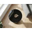 Black Hourglass Metal and Glass Side Table