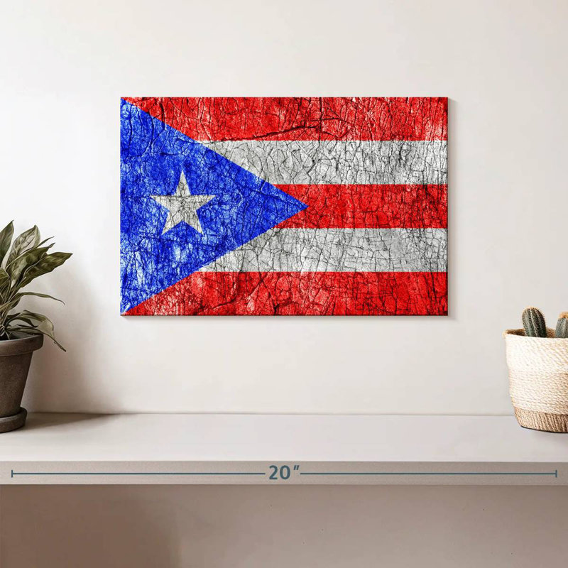 Borges texturé, drapeau de Porto Rico, H 8 po x l 12 po