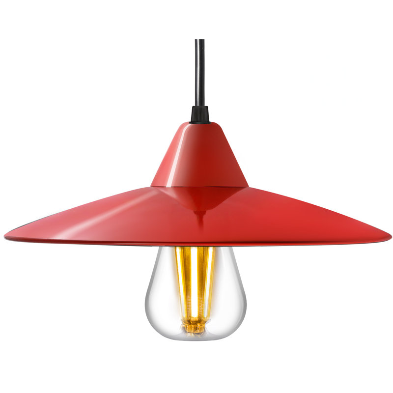 Luminaire suspendu 1 lumière Tishomingo, Rouge