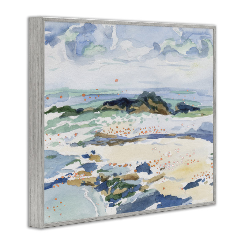 «Shoreline Dreams Abstraction Giclee Art», conception de Melissa Wang, H 24 po x l 30 po, Estampe numérique Farmhouse