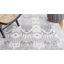 Tapis en laine / coton touffeté à la main Ikat gris clair / ivoire-314357801