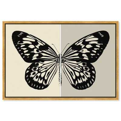 Duality of a Monarch II Framed Canvas Print Butterfly Wall Art by Art Remedy, Gold Frame, 54 x 36