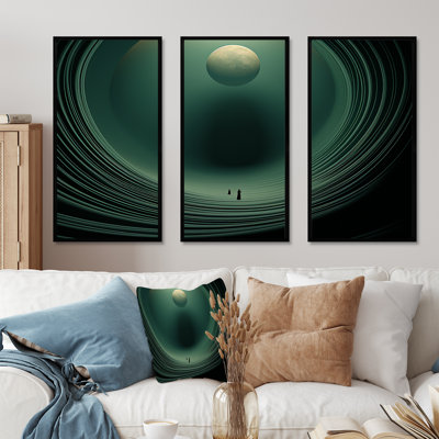 Emerald Enceladus Outer Space I - Our Solar System, impression d'art mural
