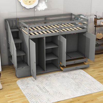 Gerdi Kids Twin Loft Bed with Drawers